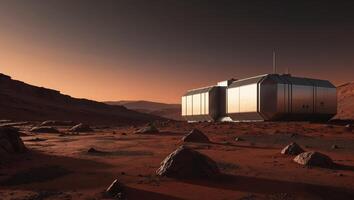 An artist's rendering of a space station on mars photo