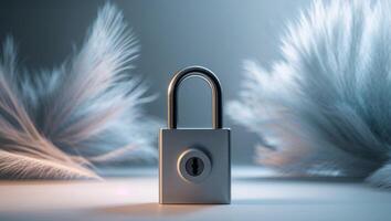 Secure Lock with Abstract Background and Soft Light photo