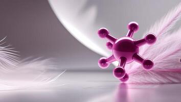 Pink Molecular Structure Abstract Background photo