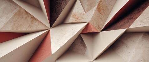 Abstract geometric background with red and white triangles photo