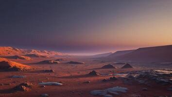 An artist's rendering of the red planet mars photo
