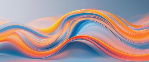 Abstract wave background with orange, blue and yellow colors photo