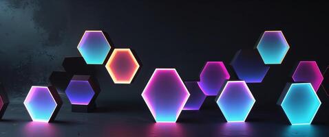 A group of colorful lamps with different shapes photo