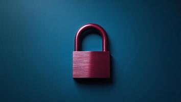 Red lock on blue background symbol of security privacy and data protection in the digital age photo