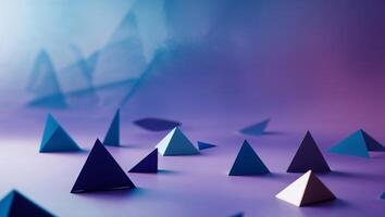 Blue and purple background with a lot of triangles. photo
