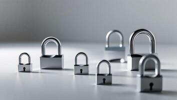 Secure Digital Banking Platform Concept with Locks. photo