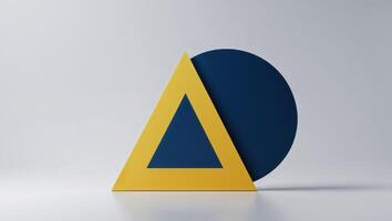 Geometric Abstract Logo with Triangle and Circle in Blue and Yellow photo
