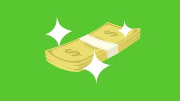 2D animation of a dollar bill with a shiny effect video
