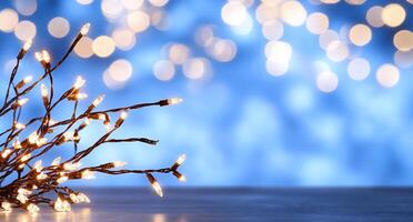 A lighted christmas tree with lights on it photo