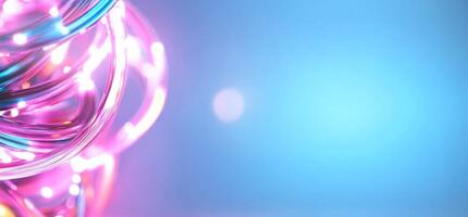 Abstract composition of colorful lights and swirls against a gradient background. photo