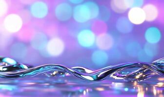 A vibrant, abstract representation of flowing water with bokeh effects. photo