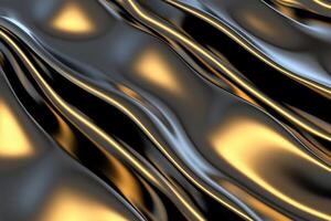 Abstract wavy surface with metallic sheen and warm highlights. photo