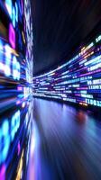 Data stream tunnel, digital flow, futuristic tech, fast speed, abstract background, website banner photo