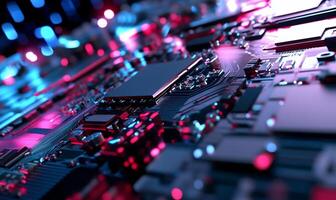 Circuit board, technology, glowing, abstract, background, digital, innovation, future photo