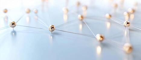 Global network connection, nodes linked. Business concept photo