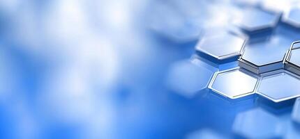 Abstract blue hexagon pattern background photo
