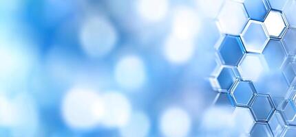 Blue background with hexagonal shapes photo