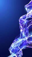 Abstract blue energy swirl, dark background, tech design photo