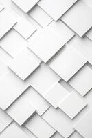 Abstract white squares, geometric pattern, modern design, background texture photo