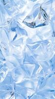 Close-up of ice cubes, chilling drink, refreshing background, perfect for beverage ads photo