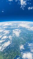 Earth's Curve, Clouds, Atmosphere, View from Space, Planet Background, Stock Photo