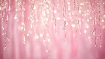 A dreamy backdrop with pink lights creating a soft, whimsical atmosphere. photo