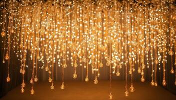 A dazzling display of hanging lights creating an enchanting atmosphere. photo