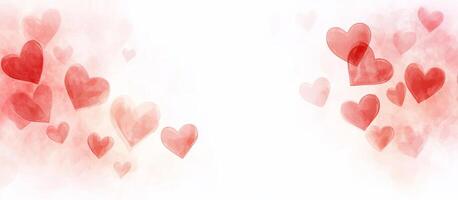 A soft, dreamy background featuring scattered red hearts. photo