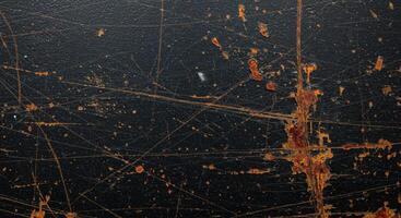 A close up of a black and orange surface photo