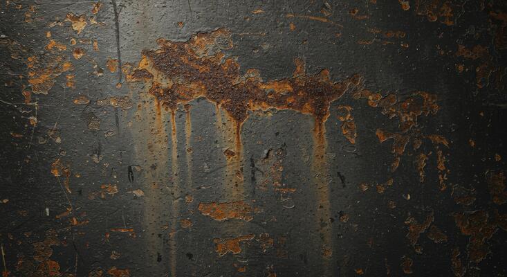 A close up of a rusty metal wall