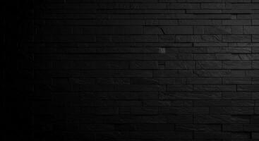 Black brick wall background with light photo