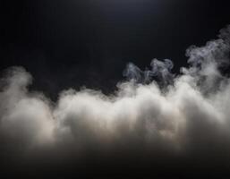 White smoke on black background photo