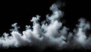 White smoke on a black background photo