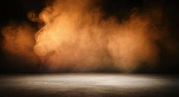 An empty room with smoke coming out of the floor photo