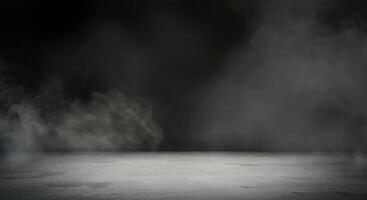 An empty room with smoke coming out of the floor photo