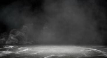 An empty room with smoke coming out of the walls photo