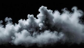 White smoke cloud on black background photo
