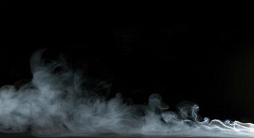 A white light is shining through smoke photo
