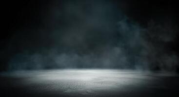An empty room with smoke coming out of the floor photo