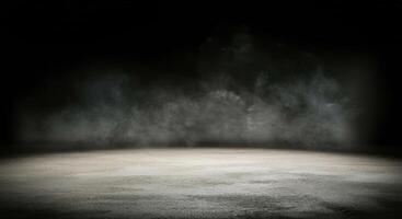 An empty room with smoke coming out of it photo