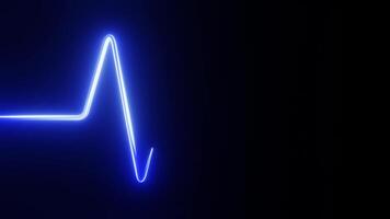 Blue Neon ECG Life Line with Dynamic Flow and Futuristic Geometric Design in 3D Animation Loop Animation video