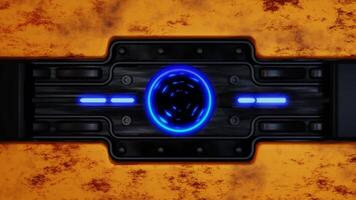 Futuristic Robotic Design with Yellow and Neon Blue Parts Featuring High-Tech Sci-Fi Elements and Dynamic Motion Loop Animation video