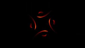 Spinning Orange Neon Abstract Design with Geometric Flow and Dynamic Movement in 3D Animation Loop Animation video