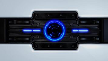 Futuristic Robotic White Design with Neon Blue Accents and High-Tech Animation in 3D Loop Animation video