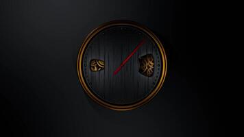 A clock with a face on it and a clock face video