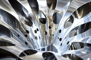 Polished metal structure creating a futuristic and technological design photo