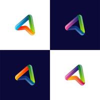 company logo icon element template business corporate icon element triangle polygon. gradient color arrow, flying logo design template. vector