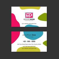 Spa business card template. colorful ornament in flat color style. duable sided identity card on horizontal layout design. vector