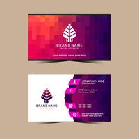Business card template, visiting card with square pattern, illustration vector