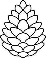 Elegant Pine Cone Line Art Illustration - Minimalist Nature-Inspired Botanical Design vector